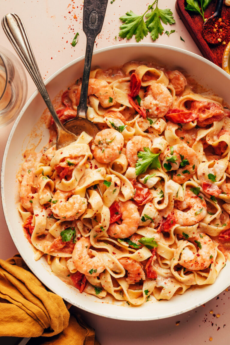 Creamy Tuscan Shrimp Pasta (Dairy-Free) – Minimalist Baker Recipes
