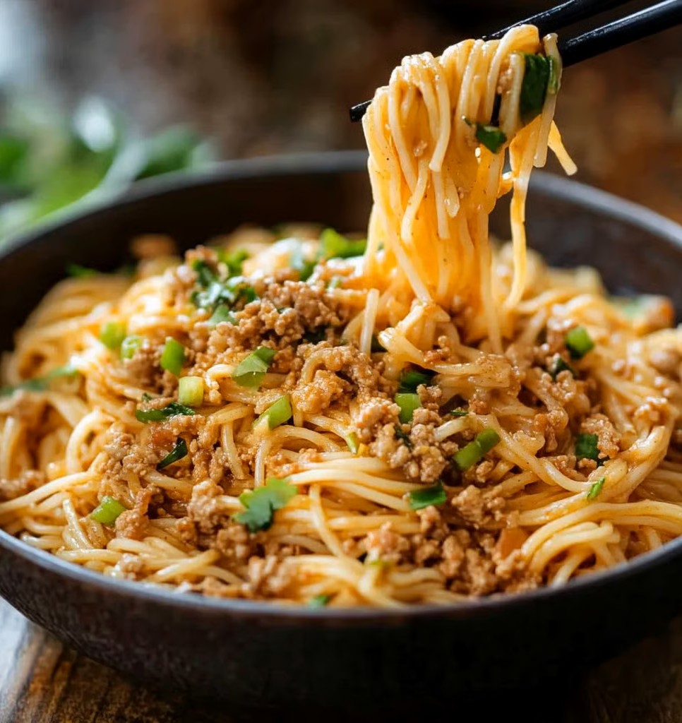 15-Minute Mongolian Noodles with Ground Beef