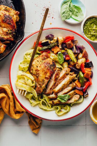 Pesto Baked Chicken Thighs