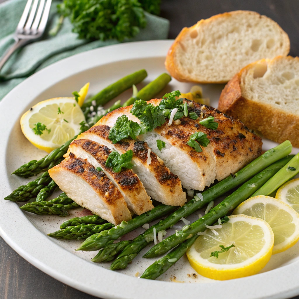 Caesar Chicken with Asparagus