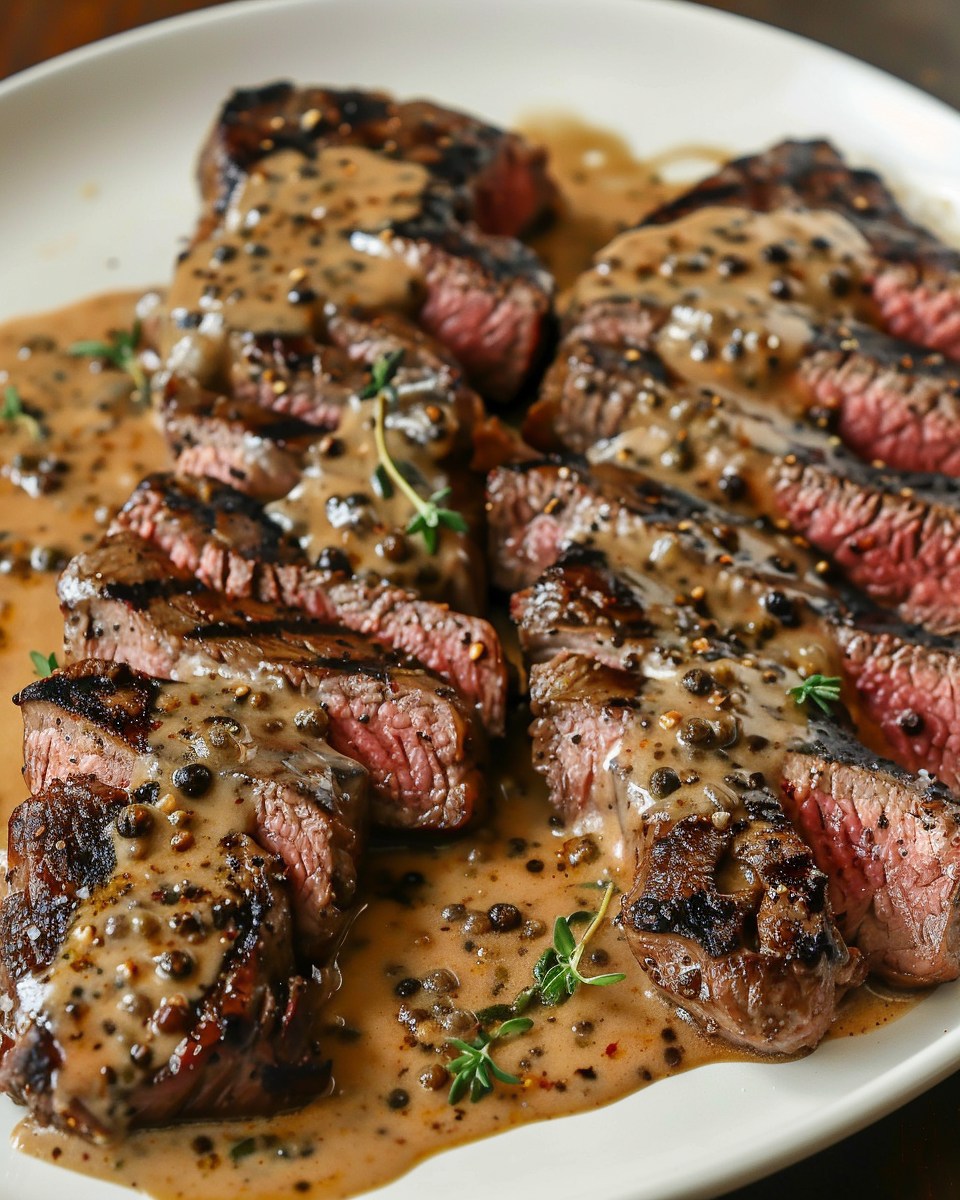 Classic Steak Au Poivre with Creamy Cognac Sauce