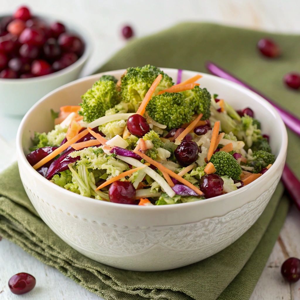 Crunchy Broccoli Slaw with Cranberries