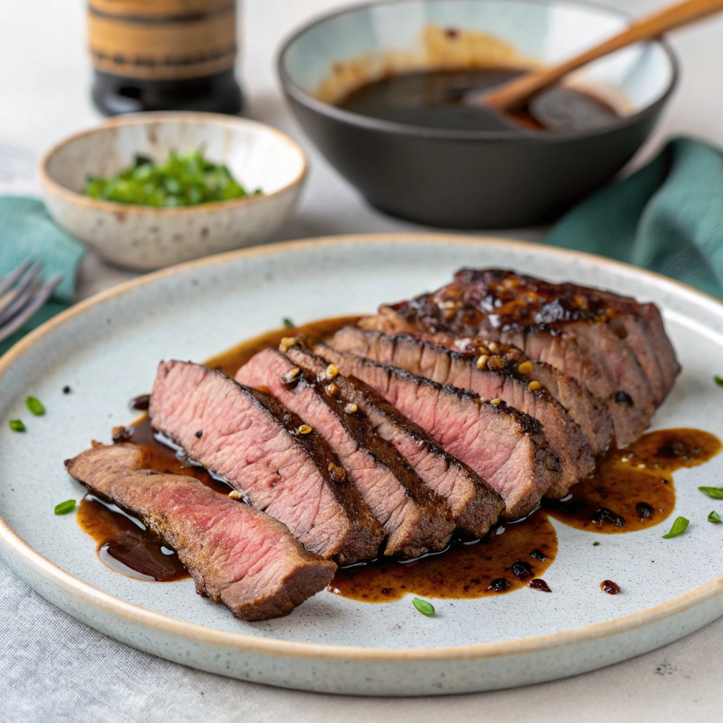 Grilled Flank Steak with Balsamic Soy Marinade