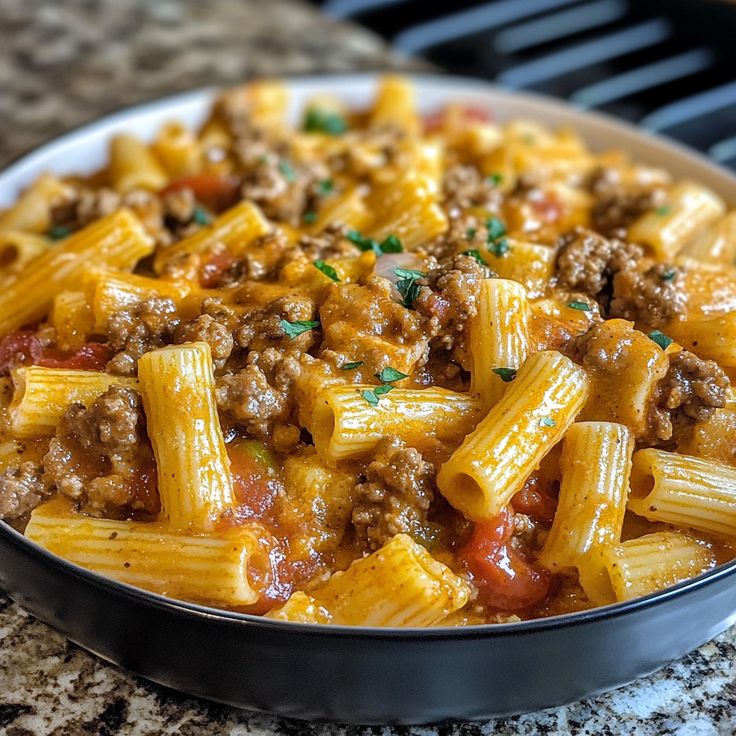 Rotel Pasta Fiesta (Creamy Ground Beef & Rotel Pasta)