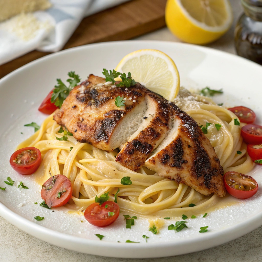 Savory Cajun Chicken with Creamy Parmesan Pasta Linguine