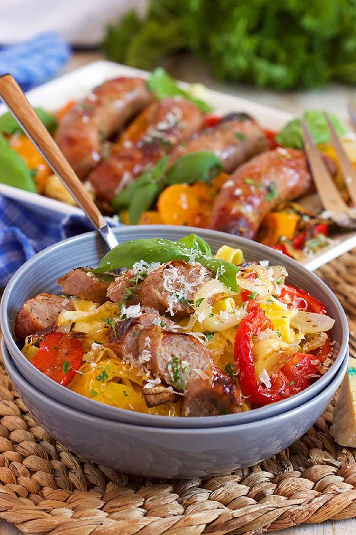 Sheet Pan Sausage and Peppers
