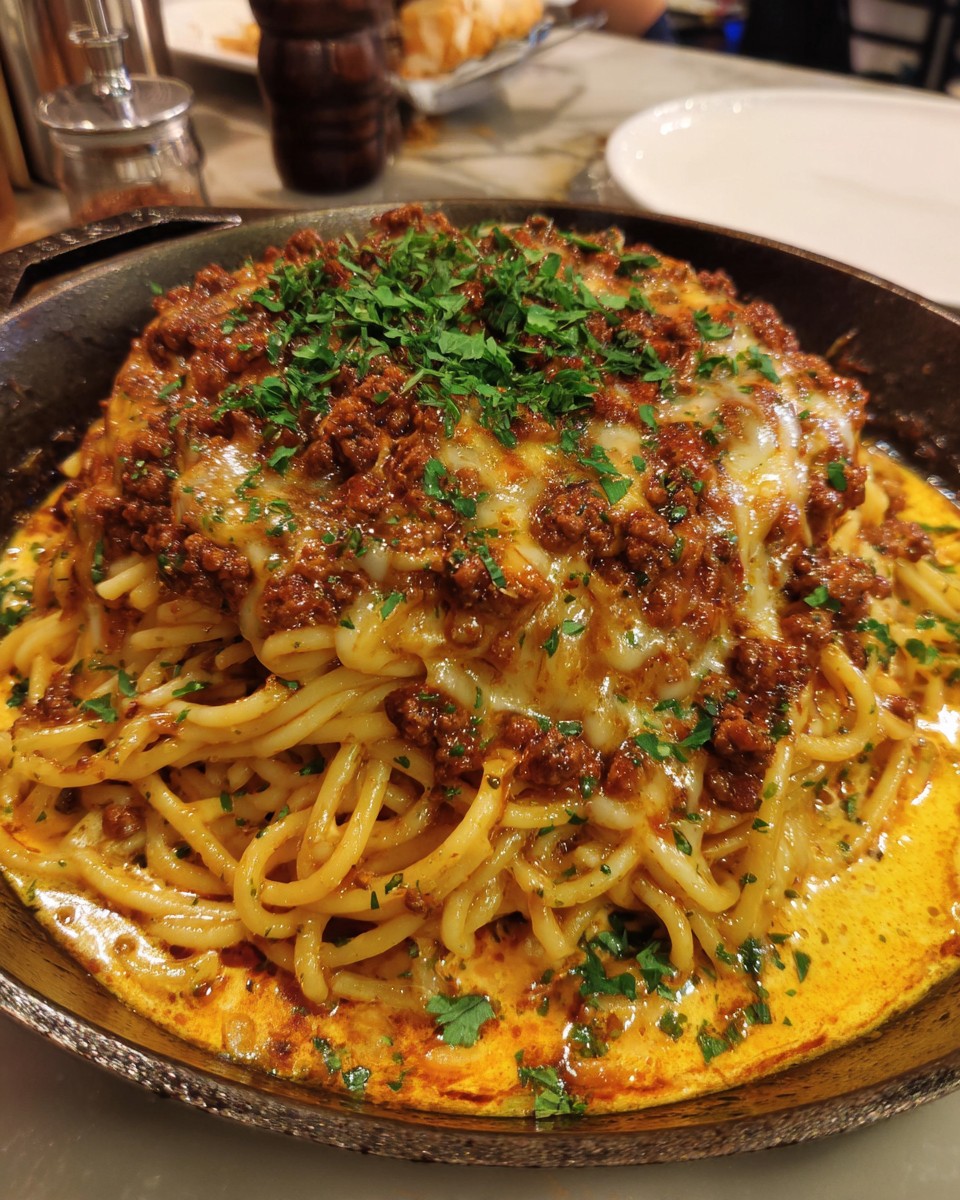 Tried this Cajun Beef Spaghetti in Creamy Three-Cheese Parmesan Sauce