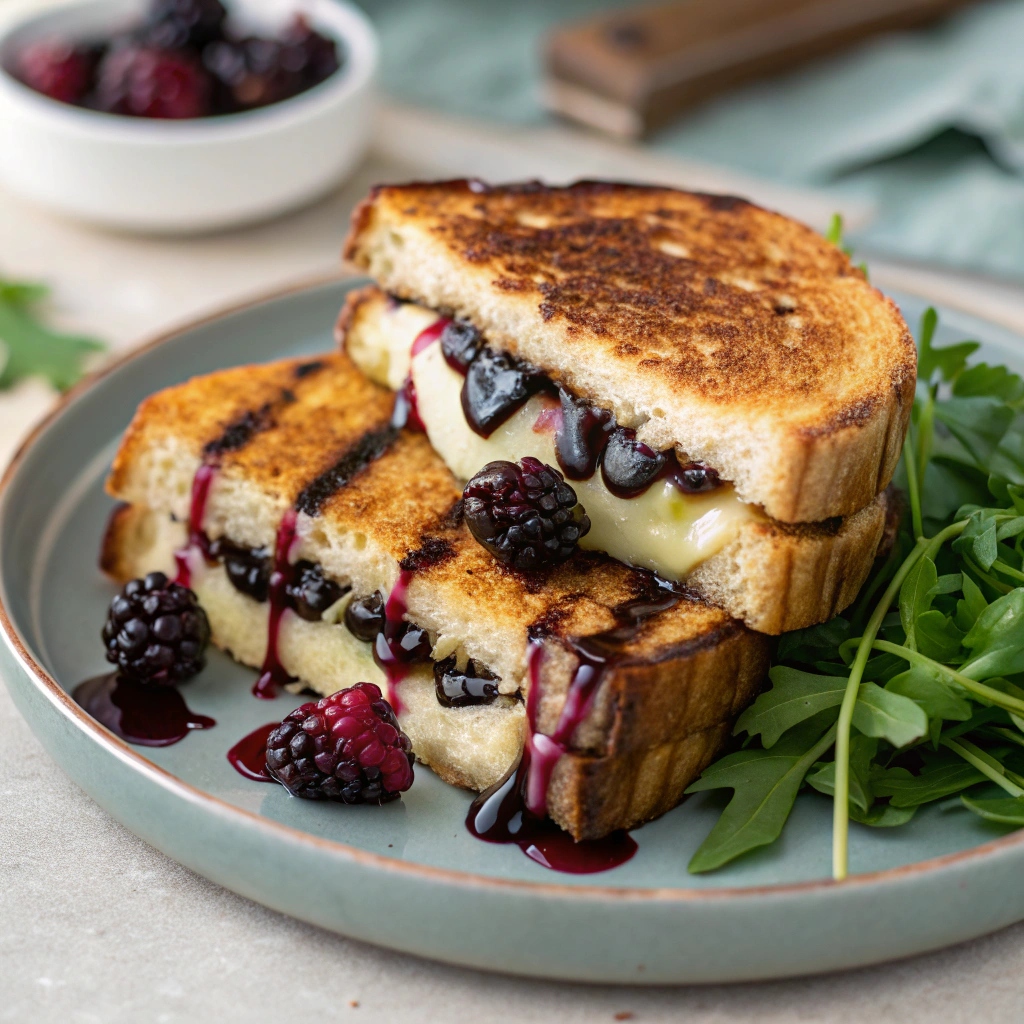 Blackberry Brie Grilled Cheese with Balsamic Drizzle