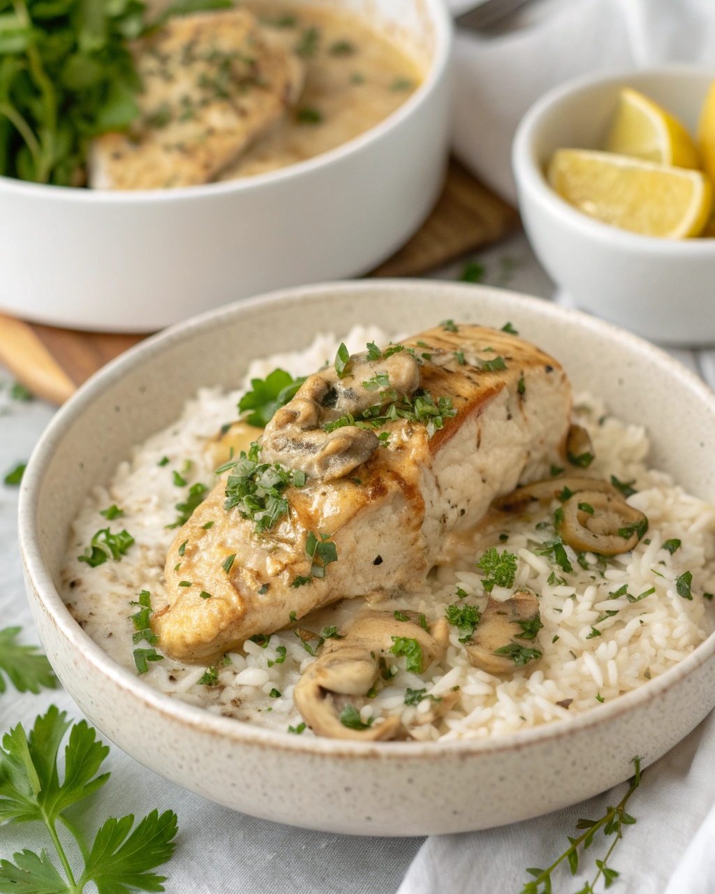 Easy Creamy Herb Chicken & Rice