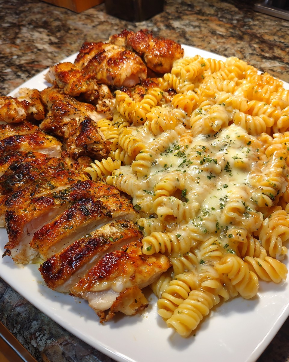 Creamy Velveeta Chicken Rotini with Mozzarella Garlic Sauce