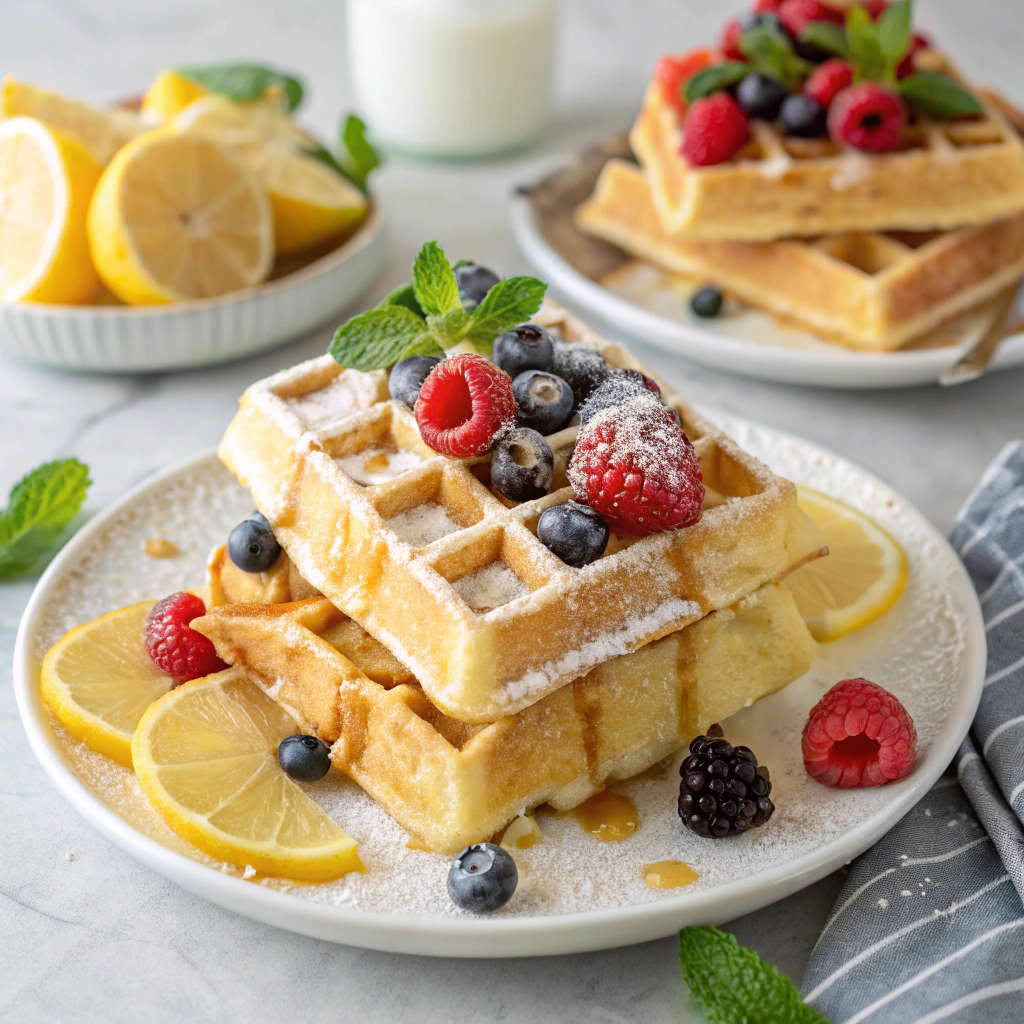 Lemon Pound Cake Waffles