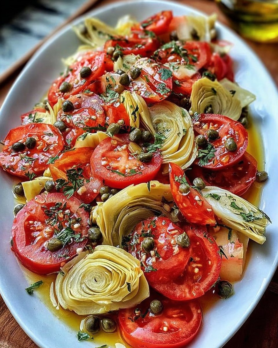 Refreshing Tomato and Artichoke Salad with Capers